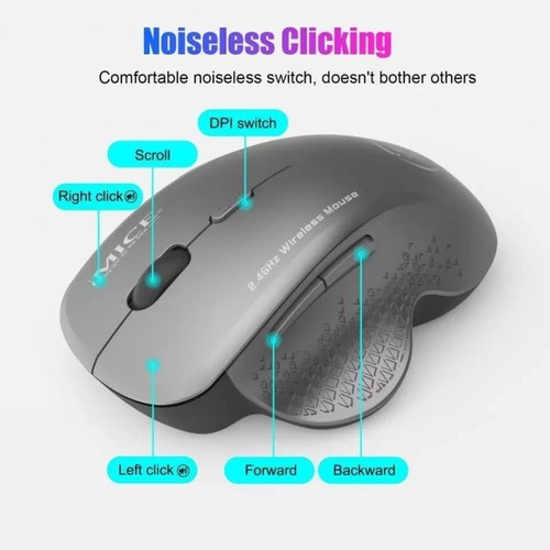 Mouse Inalmabrico 2,4 Ghz Portatil Usb 1600 Dpi 6 Botones