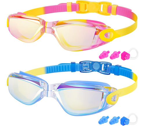 Braylin Kids Swim Goggles, 2-pack Swimming Goggles For Ch Af
