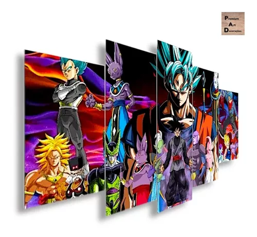 Quadro Decorativo Dragon Ball Z Goku Super Sayajin 3 Peças M15