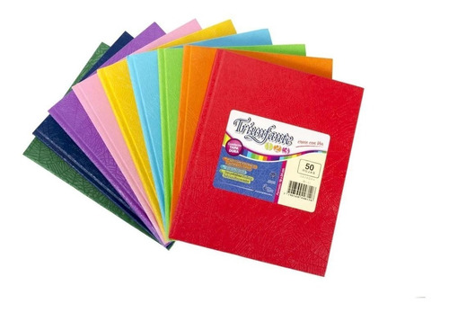 Cuaderno Forrado X 50 Hoja Rayado Tapa Dura Triunfante Delmy Color Nego