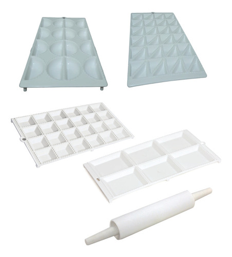 Kit 4 Formas Pastel Risole Capelletti E Ravioli Com Rolo Cor Branco