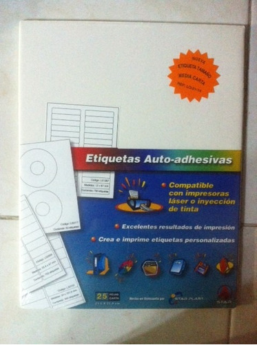 Etiquetas Auto-adhesivas Star Tamaño Media Carta Ts511