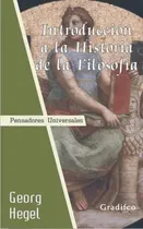 Comprar Georg Hegel - Introducción A La Historia De La Filosofía