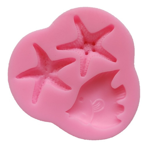 Molde Silicona Estrellas De Mar Y Pez Repostería Porcelana