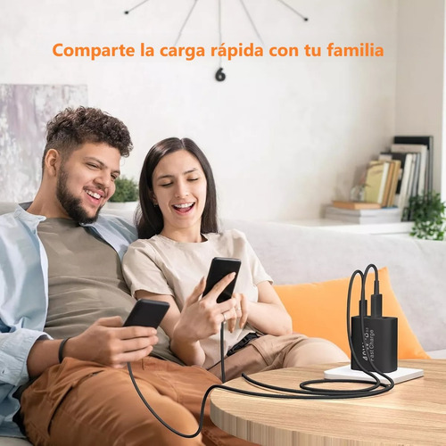 Cargador 40w Adaptador Pared Rápido Con Puertos Tipo C Y Usb