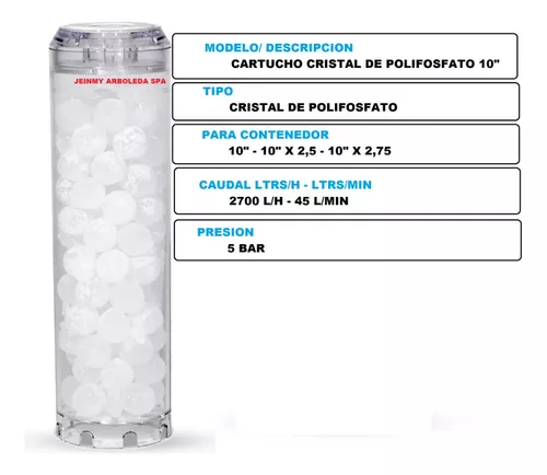 Cartouche anti calcaire polyphosphates -Pour filtre à eau 10