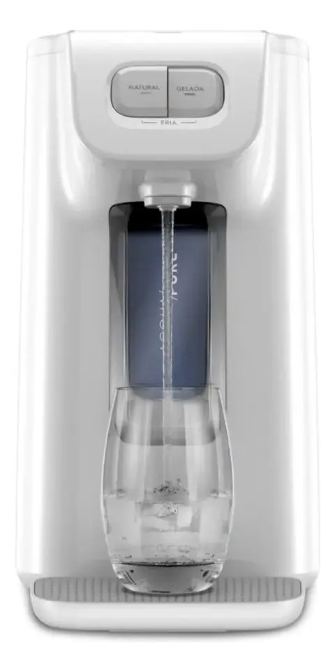 Purificador de Água Gelada Fria e Natural Motor Compressor reservatório de 1,7L total Alerta troca de Filtro refil 6 meses ou 3000l Electrolux Branco PC01B