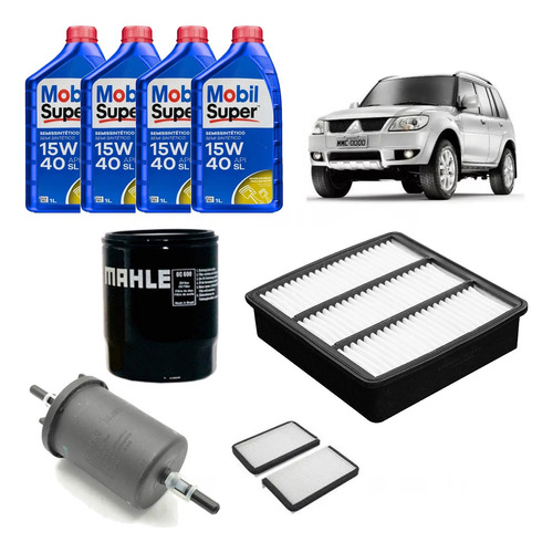 Kit Filtros Troca Óleo Mobil 15w40 Pajero Tr4 2.0 16v Oc600