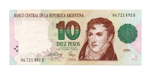 Billete Argentina 10 Pesos Convertibles 1er Dis Bot 3042 Ex+