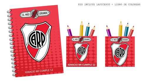 Kit Imprimible Souvenir Cumple Boca Fútbol Lapiceros A4