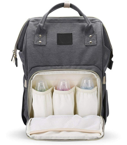 Sonolife Mochila Pañalera Maternidad De Gran Capacidad Gris