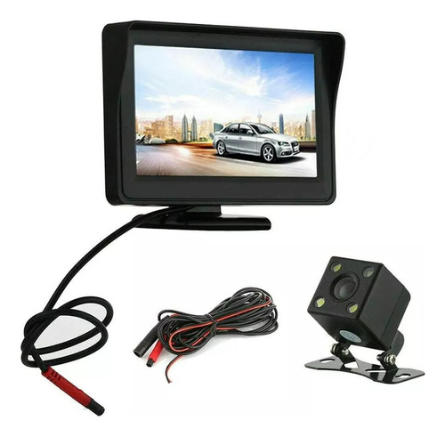  Monitor Fijo P/ Camara Estacionamiento Reversa Auto 4.3 Pul