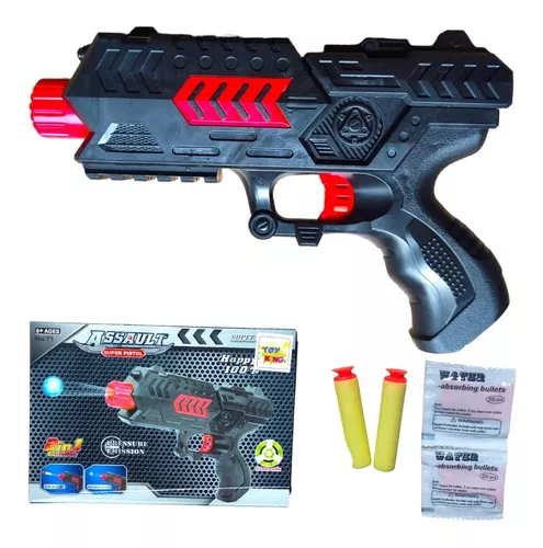 KIT C/ 2 Arminha Lança Dardos e Bolinhas Água Gel Pistola de Brinquedo Arma  Tipo Nerf Barato Criança