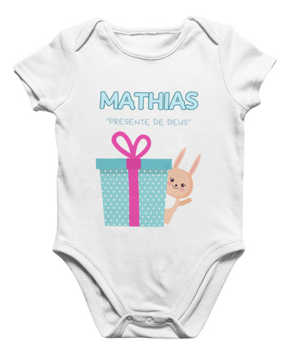 Body Bebê Personalizado Significado Nome Mathias