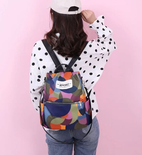 Imagen 2 de 10 de Bolsa Mujer Mochila Antirrobo Impermeable Moda Casual 35