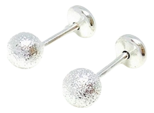 Abridor Bolita Arenada 4mm Plata 925 Ideal Mujer Abp 013-2