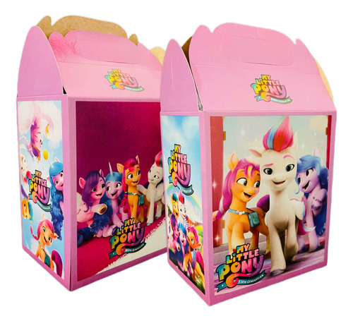 35 Cajas Dulceros Pony Little Fiesta Carton Aguinaldos Bolo
