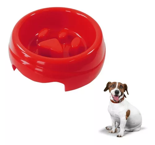 Comedouro Pet Games Lento Petfit Grande Vermelho