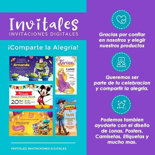 Invitación Digital - Mickey Mouse - Personalizada (Usado)
