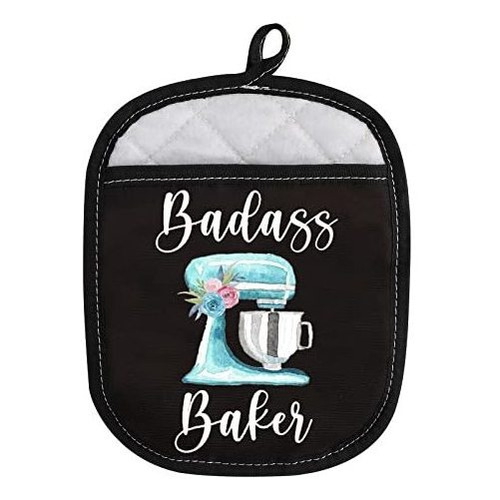 Funny Baker Gift Badass Baker - Almohadillas Para Horno Con 