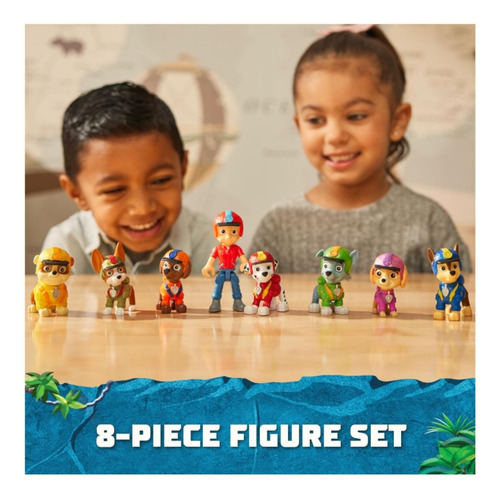Paw Patrol Figuras Jungle Pups, Con 8 Figuras De Juguete