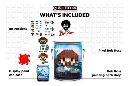 Bob Ross Pix Brix Pixel Art Puzzle Bricks Pixel Puzzle - Lad