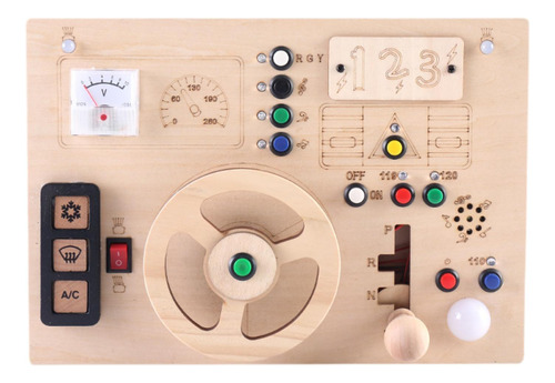 Led Montessori Busy Board, Led Madeira Sensorial Board