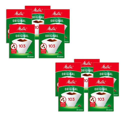 Coador De Café De Papel Filtro Melitta N103 Kit 10