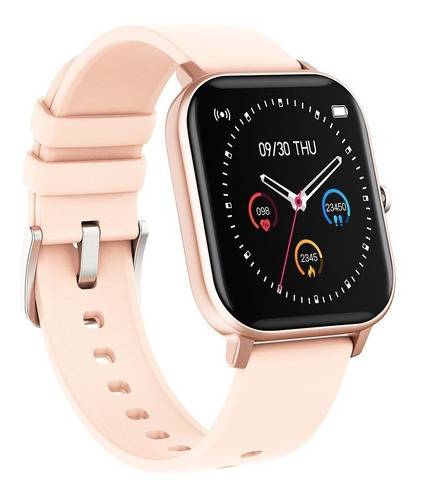 Smartwatch Colmi P Series P8 1.69" caja de aleación rose gold, malla rose gold de silicona
