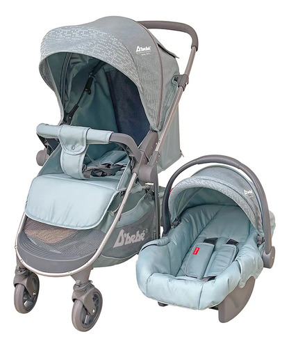 Carriola D Bebé Reversible Travel System Max Menta Menta Gris