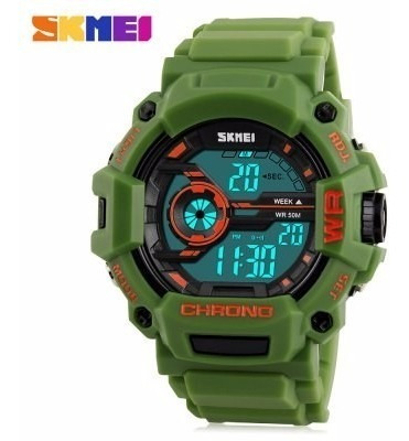 Relógio Masculino Skmei Militar Shock Digital Verde