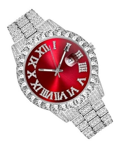 Reloj De Cuarzo Para Hombre, Oro 18k Y Diamante Brillante