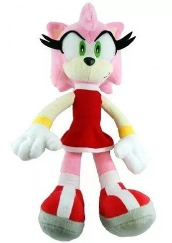 4 Bonecos Pelúcia Turma Do Sonic Knucles Tails Amy 35 Cm Pelucias