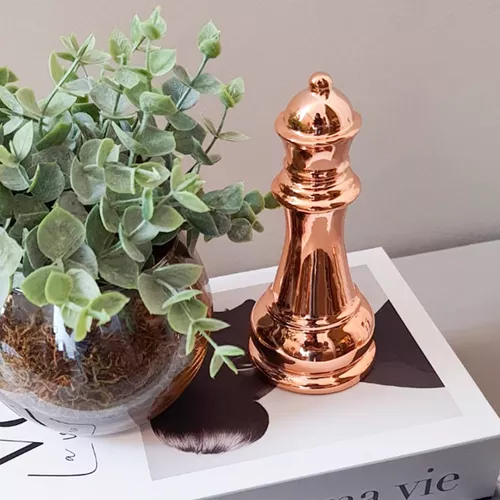 Enfeite Decorativo Peças De Xadrez Rei Rainha Torre para decoração