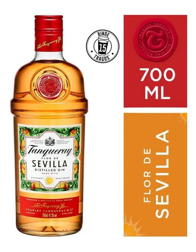 Imagen 2 de 5 de Tanqueray Flor De Sevilla Gin 700ml Inglaterra 41,3% X1 Unid