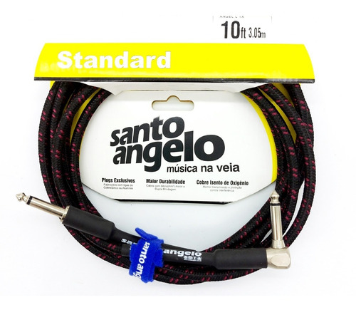 Cabo P10 Profissional Santo Angelo Plug Em L Tecido 3,05m