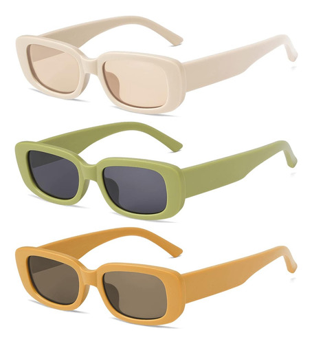 Pack De 3 Gafas De Sol Rectangulares Para Mujer Tskestvy, Re