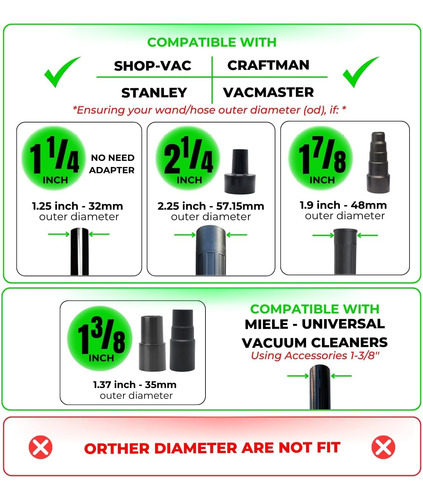 Accesorios De Cepillos De Vacío Con Un Kit De Adaptador De &