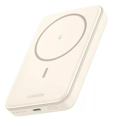 Power Bank Ugreen 10.000 Mah Magnético Portátil Inalambrico Color Crema