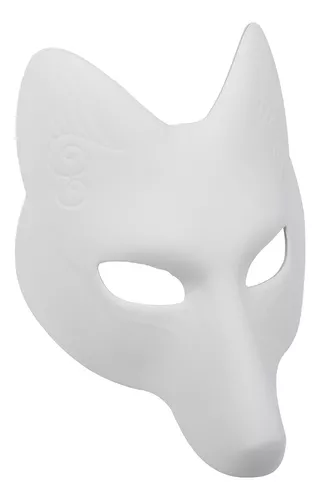 SAFIGLE Máscara De Raposa Máscara Therian De Cosplay De Decoração De Raposa  Em Branco Branco Máscara Kitsunes Branca Em Branco De Pintura Diy Baile De
