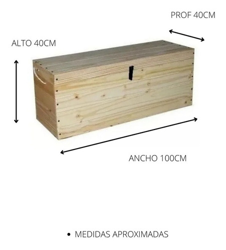 Imagen 3 de 4 de Baul Pino 1 Mt ¡¡ Oferta !! Mejor Precio Pino Macizo Candado