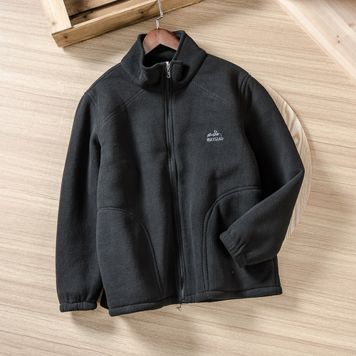 Chaqueta Casual Para Hombre Con Forro Polar Bordado En Color