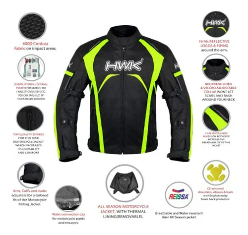 Chaqueta De Moto Hwk Para Hombre, Resistente Al Agua, Con Pr