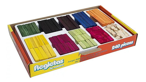 Imagen 2 de 3 de Regletas De Madera Fime 240 Piezas Aprendizaje Matematico