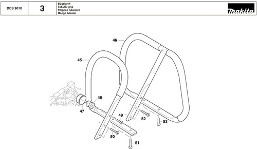 Vista Explodida Motosserra Gasolina Dcs 9010 - Makita