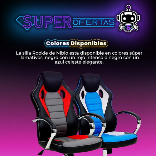 Imagen 4 de 4 de I M P O R T A D A S Silla Gamer Nibio Reclinable Rookie