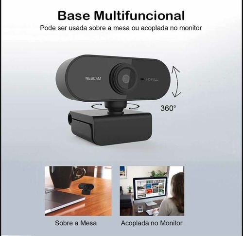 Webcam Full Hd 1080p Para Computadores E Notebook Com Áudio