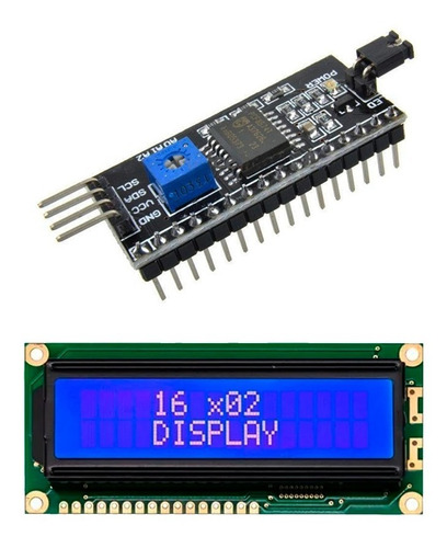 Display Lcd16x2 Lcd 16x2 1602a + Interfaz I2c Azul Blanco Mv