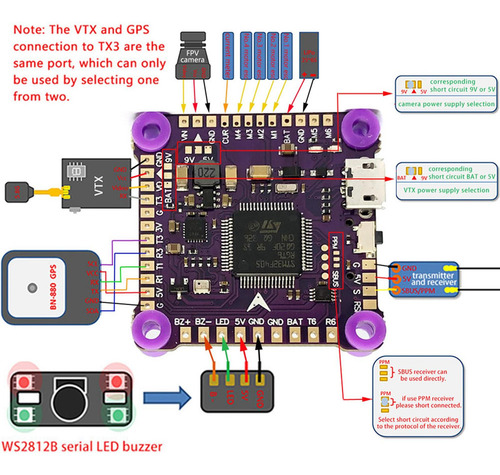 Controlador De Vuelos Stack Drone Fc Stack F405 V3 Fc