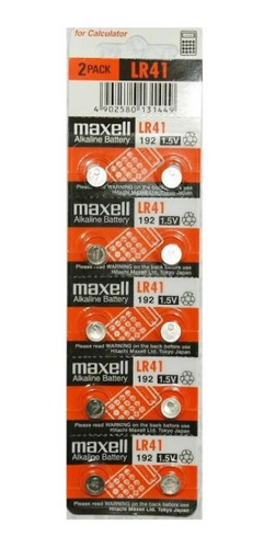 Imagen 1 de 7 de Pilas Maxell Lr41/ag3 192 Blister 10u. Original Distribuidor